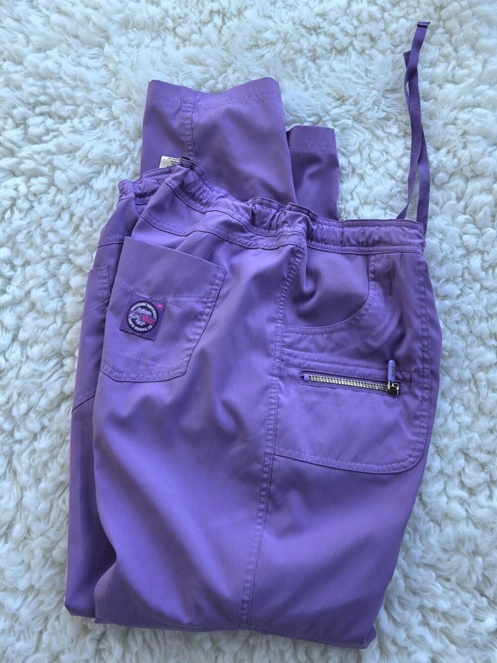 Koi Lite Purple Scrub Pants – Women’s Drawstring Cargo Medical Pants